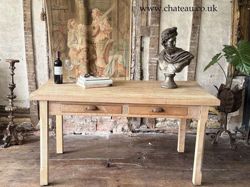 Reclaimed Vintage Rustic Oak Plank Farmhouse Vernacular Desk Kitchen Table