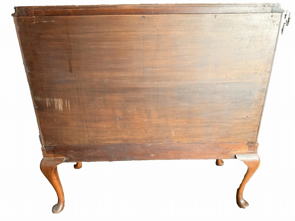 Vintage ANTIQUE English Walnut Burr Queen Anne Art Deco Cocktail Drinks Cabinet