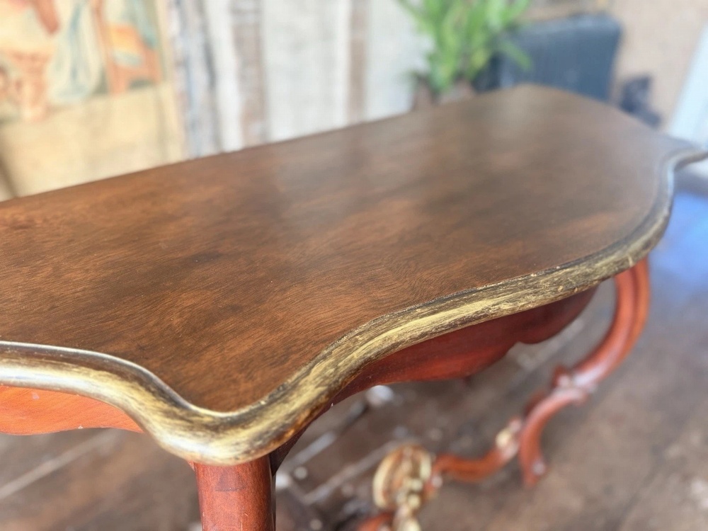 Antique French Mahogany Ornate kissed w/Gold Sideboard Hall Console Table C1880