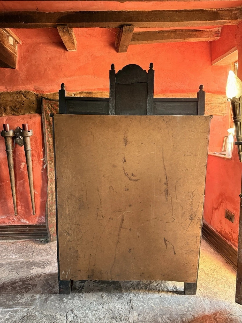 Rare Jacobean antique Oak Hand Carved Folk Art Cabinet Buffet Cupboard 1600's