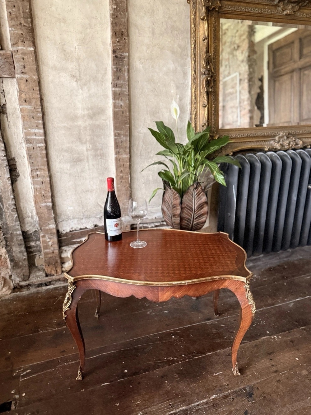 French Antique Kingswood Bronze Gilt Serpentine Side Occasional Centre Table 1880C