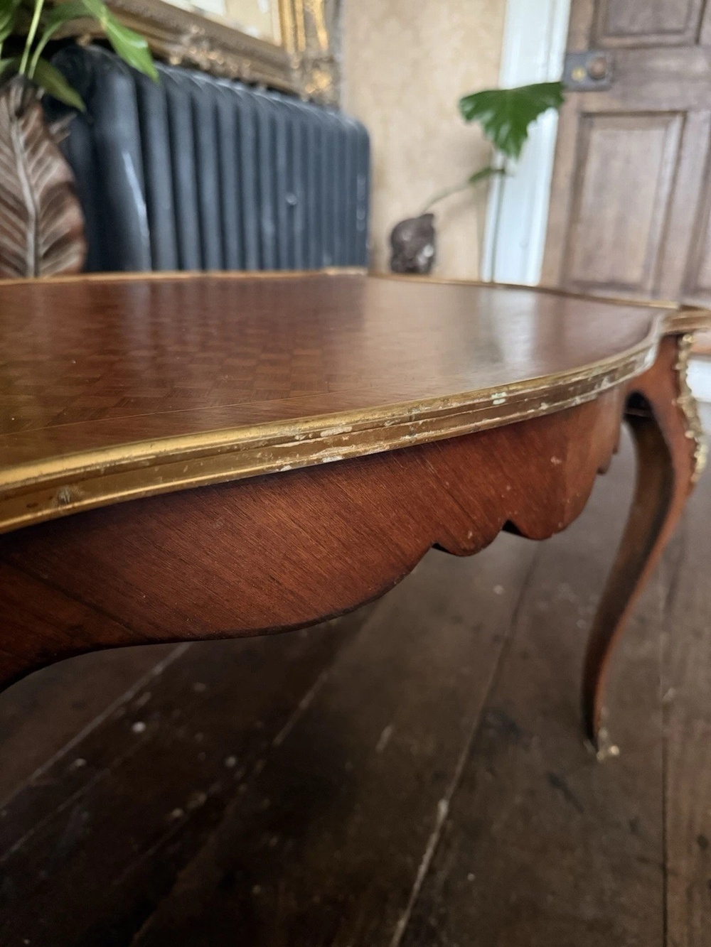 French Antique Kingswood Bronze Gilt Serpentine Side Occasional Centre Table 1880C