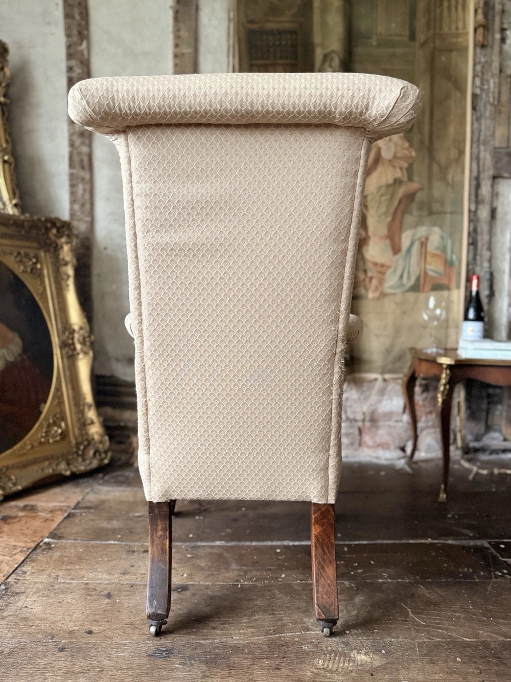 Antique William IV Rosewood Preux deux Fireplace Library Reading Armchair Chair