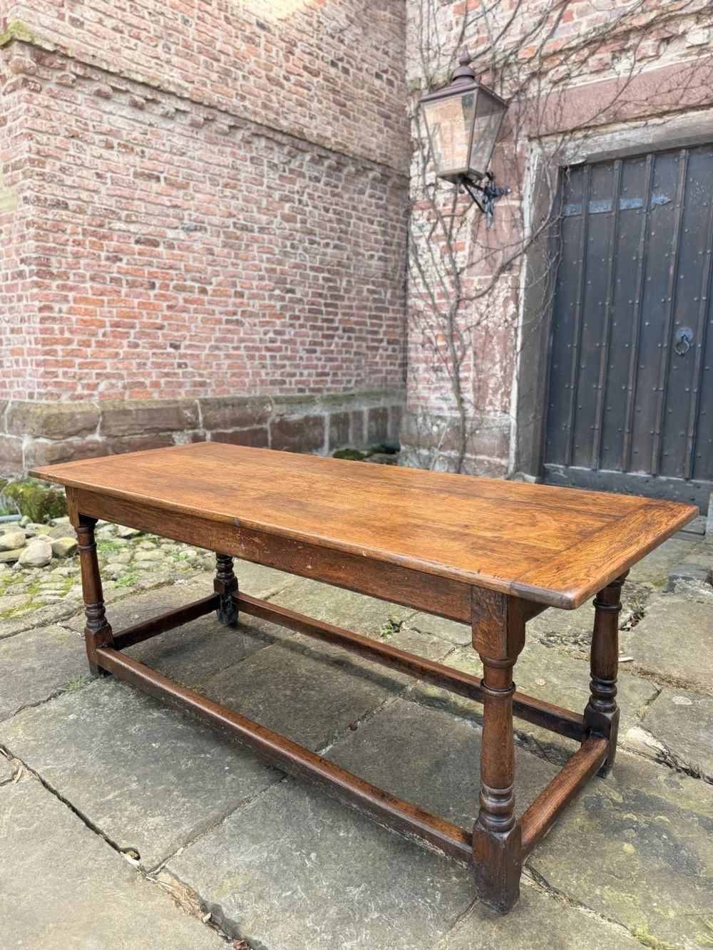 Antique English Country Rustic Farmhouse Refectory Kitchen Dining Table C1850