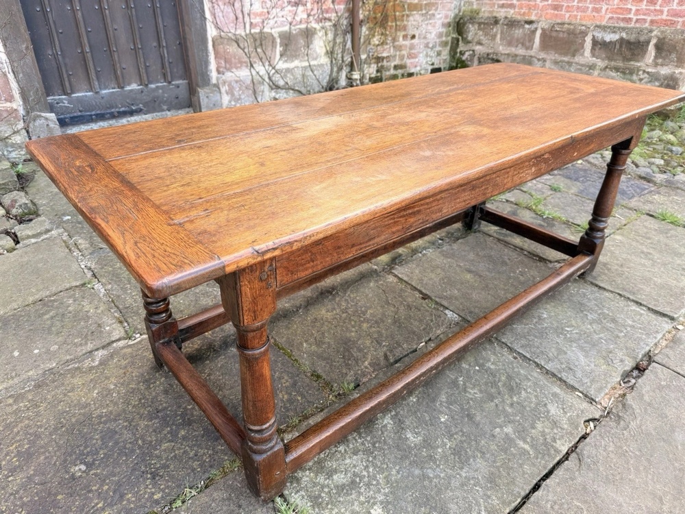 Antique English Country Rustic Farmhouse Refectory Kitchen Dining Table C1850