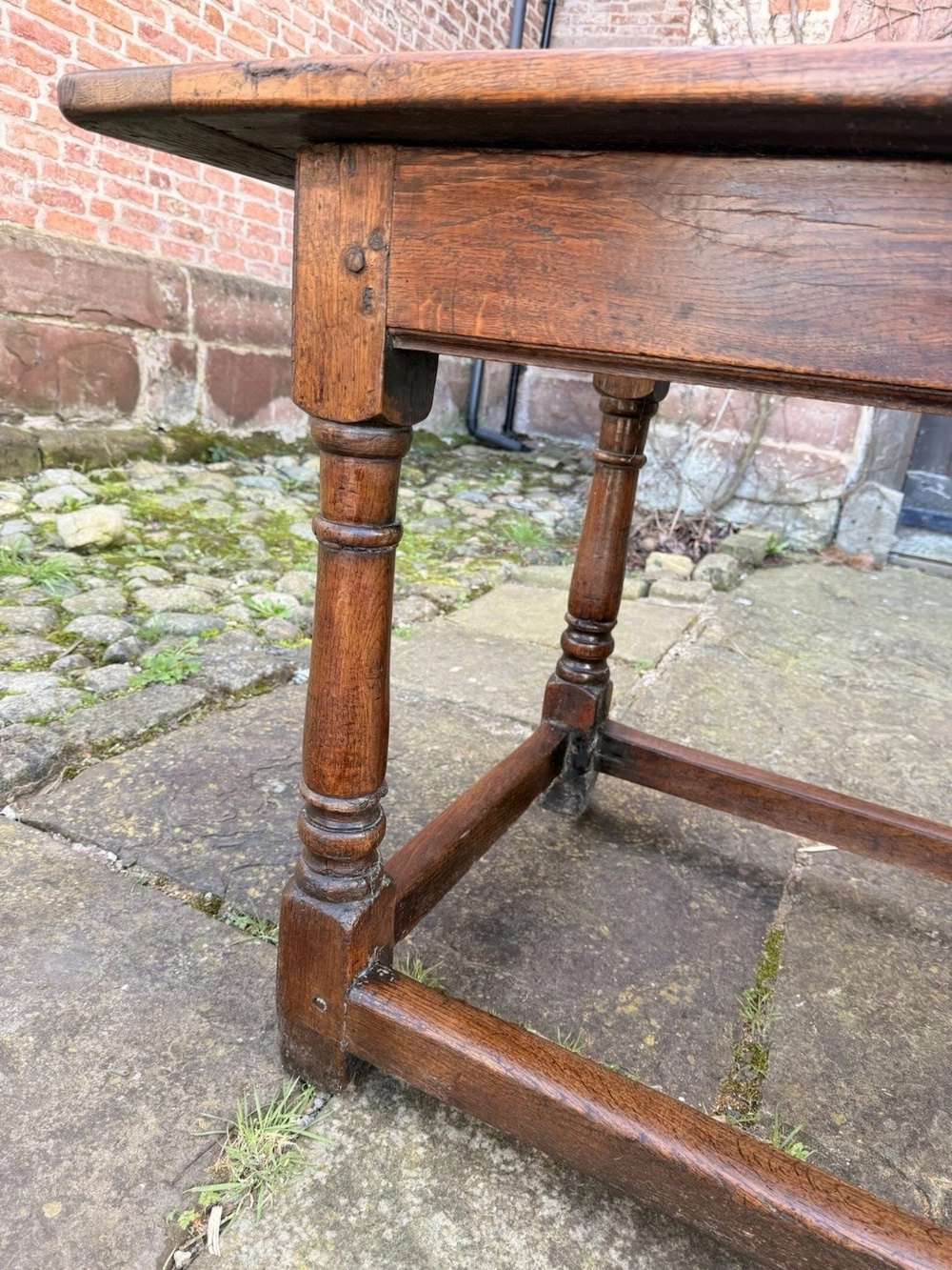 Antique English Country Rustic Farmhouse Refectory Kitchen Dining Table C1850