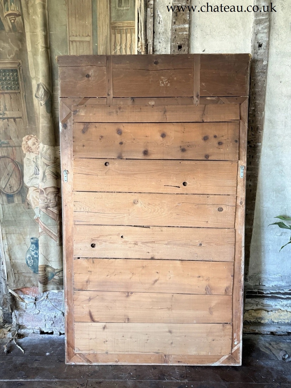 Large Green Gold Louis XVI Style Trumeau Mirror – Gilt Wood, Bevelled Plate, English Antique