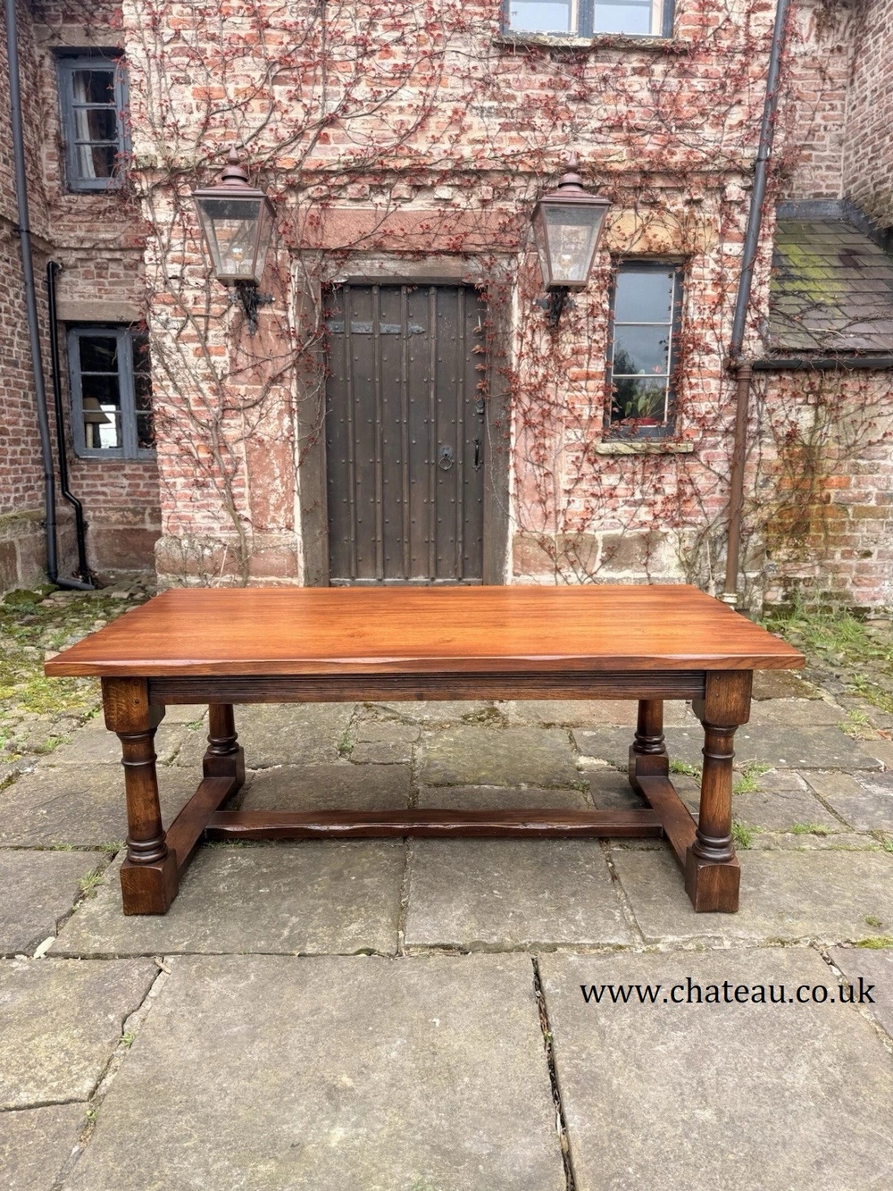 Fine Quality 17th C Oak Refectory Trestle Rustic Farmhouse Dining Kitchen Table