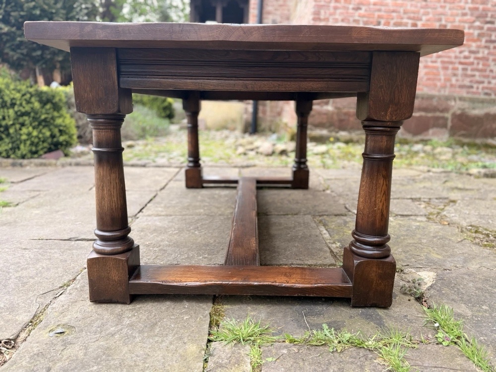 Fine Quality 17th C Oak Refectory Trestle Rustic Farmhouse Dining Kitchen Table