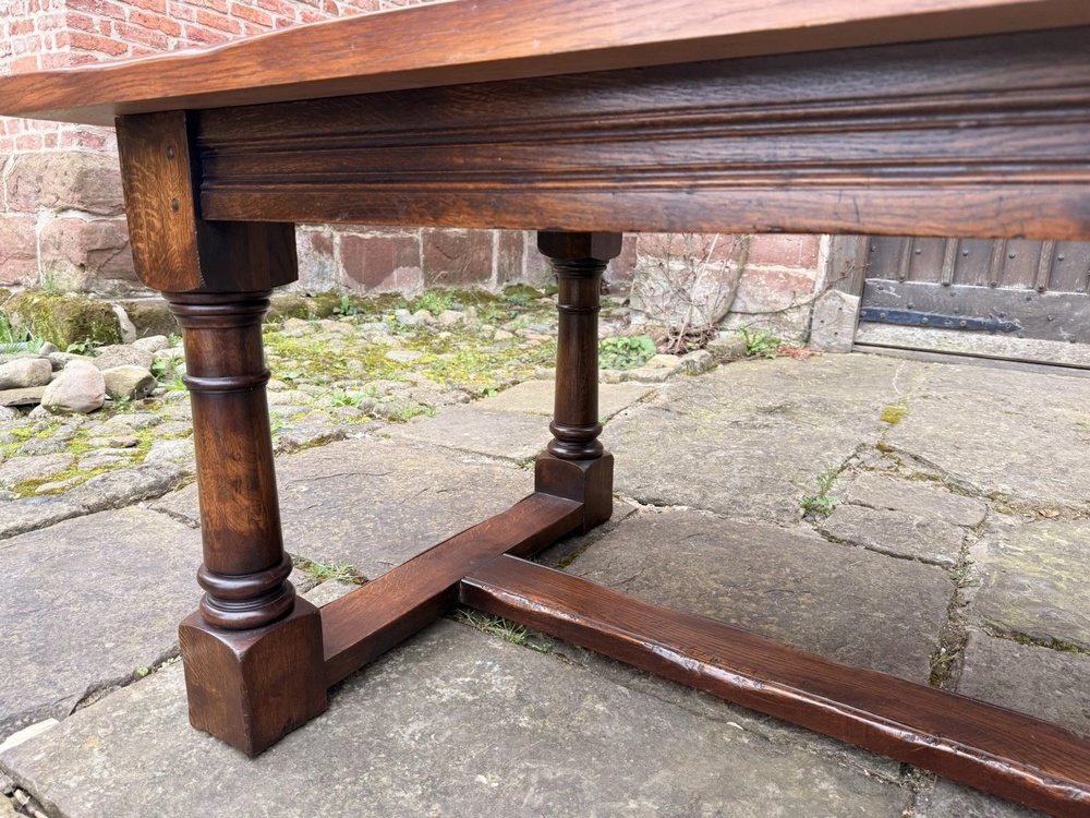 Fine Quality 17th C Oak Refectory Trestle Rustic Farmhouse Dining Kitchen Table