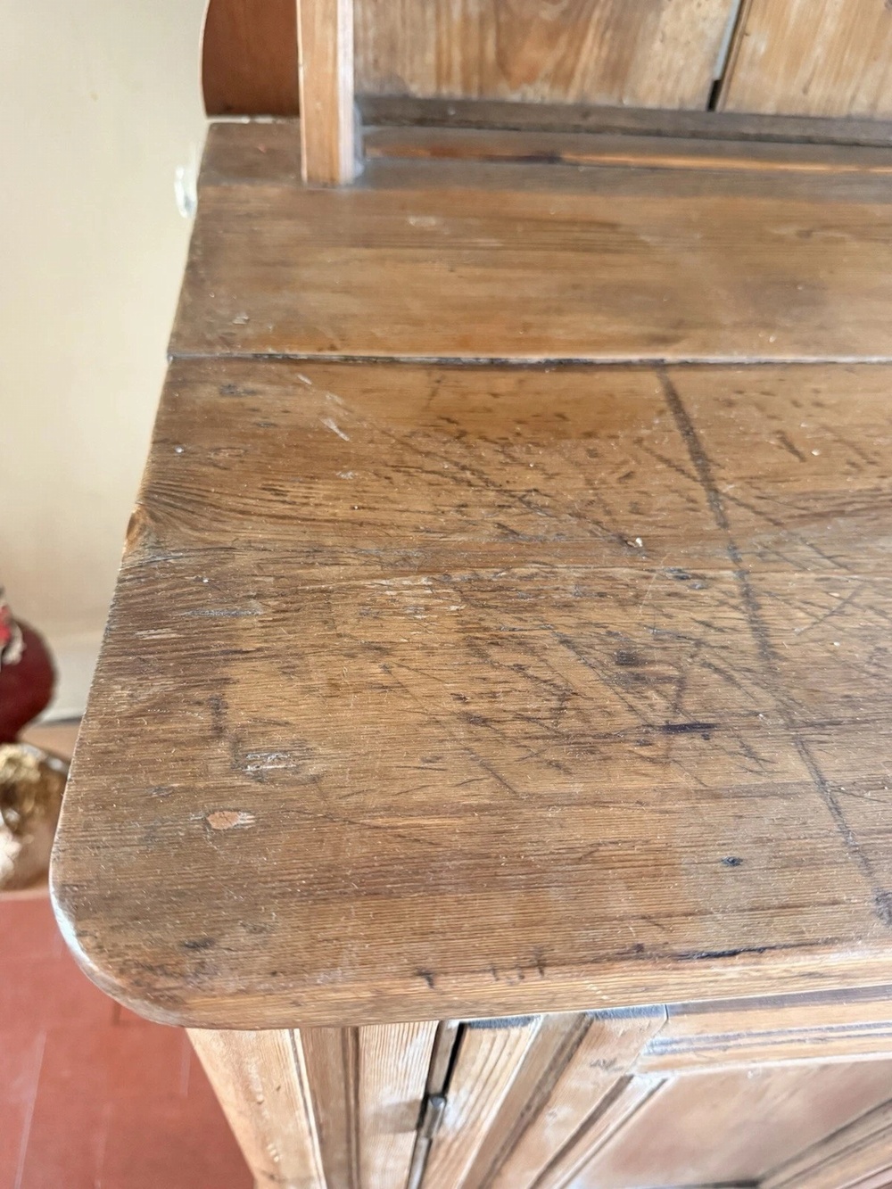 Antique Victorian Rustic Farmhouse English Pine Country Cottage Dresser Cupboard