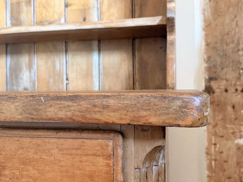 Substancial Welsh Antique Pine Rustic Country Dresser Sideboard Cupboard -1840 c