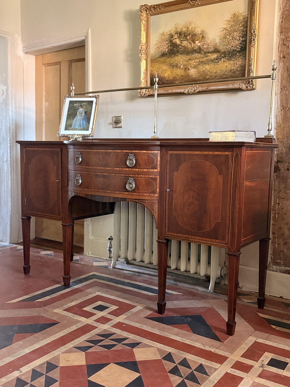 Fine Edwardian Inlaid Mahogany Sideboard c.1913 – Brass Gallery Top – Exceptional Quality & Provenance