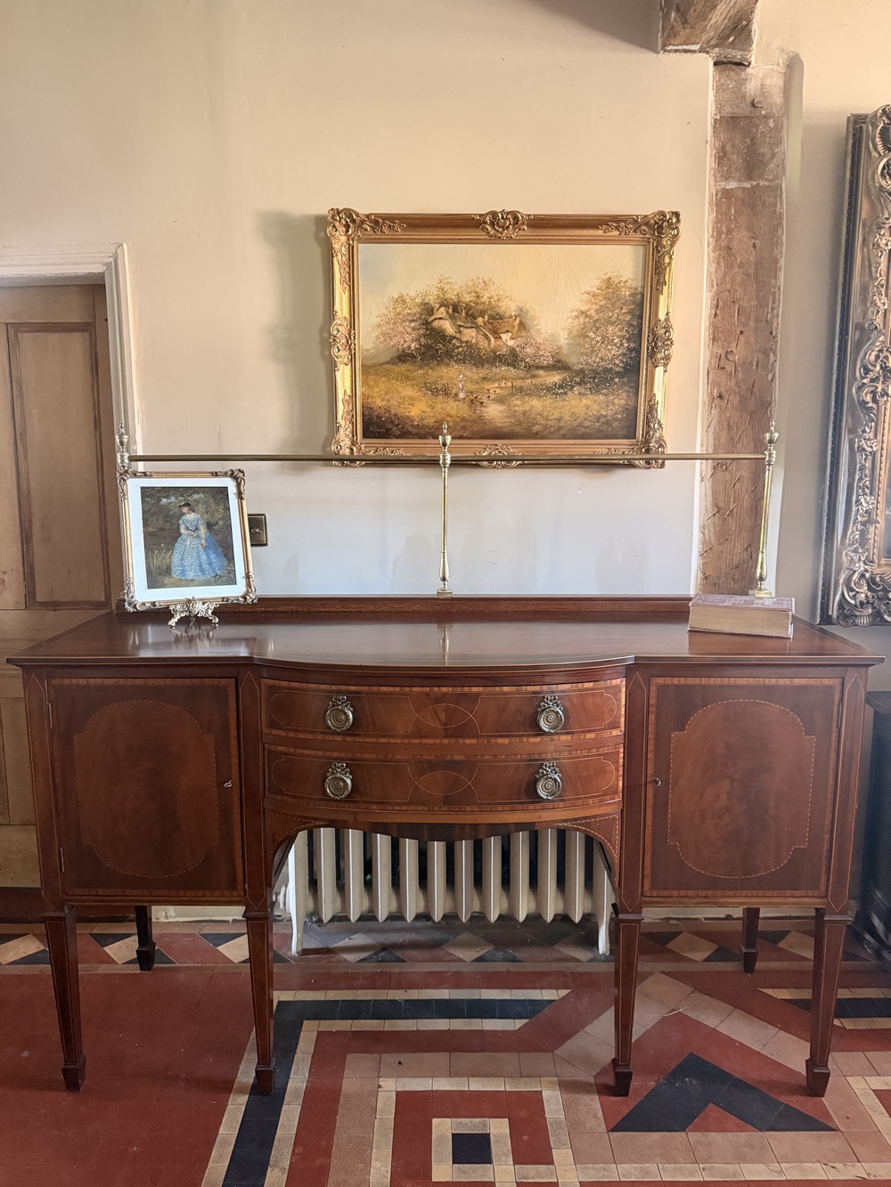 Fine Edwardian Inlaid Mahogany Sideboard c.1913 – Brass Gallery Top – Exceptional Quality & Provenance