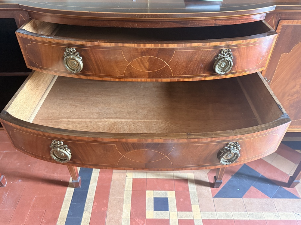 Fine Edwardian Inlaid Mahogany Sideboard c.1913 – Brass Gallery Top – Exceptional Quality & Provenance