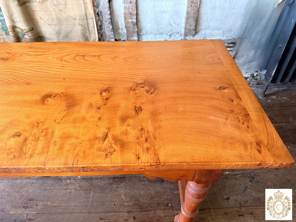 Large Vintage Burr Farmhouse Refectory Dining Table – 167cm