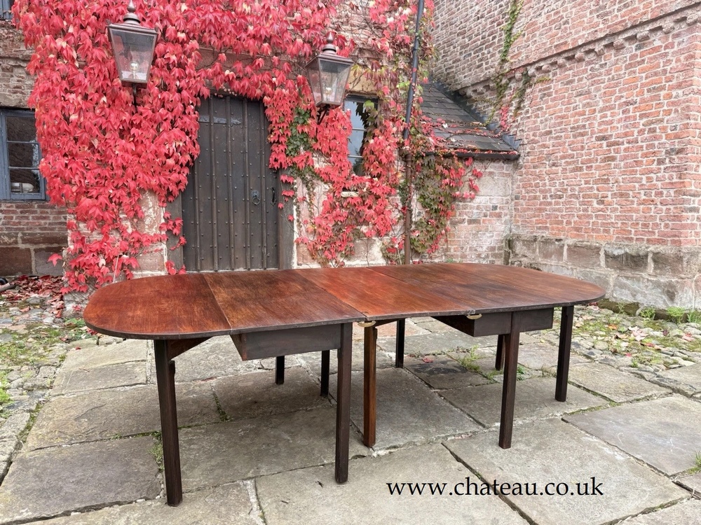 Exceptional Quality English Antique Mahogany D End Georgian Dining Table C1790