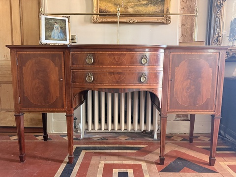 Fine Edwardian Inlaid Mahogany Sideboard c.1913 – Brass Gallery Top – Exceptional Quality & Provenance